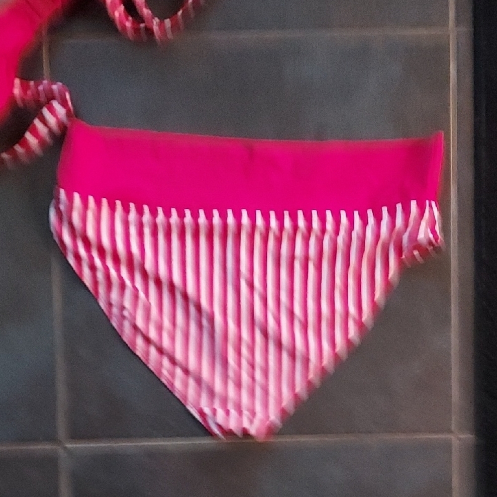 Pink Striped Bikini Set - Picture 5 of 9